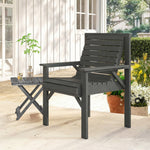 Wood Garden Chair Outdoor Dining Chair With Curved Seat | Grey