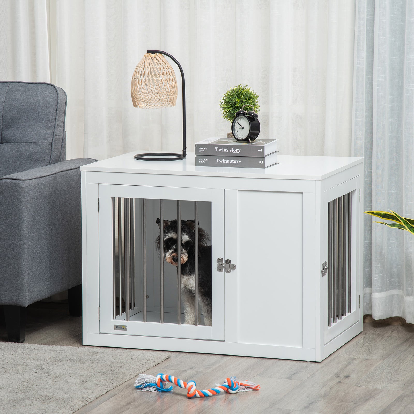 Dog Crate End Table W/ Two Doors - Medium Dogs