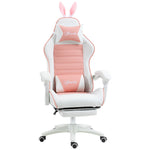 Racing Chair W/ Footrest Rabbit Ears | Pink