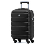 55x35x20cm Lightweight 4 Wheel Cabin Carry On Suitcase Overhead Case Approved For 100+ Airlines With Integrated Tsa Lock | 55 x 35 x 20cm | Black