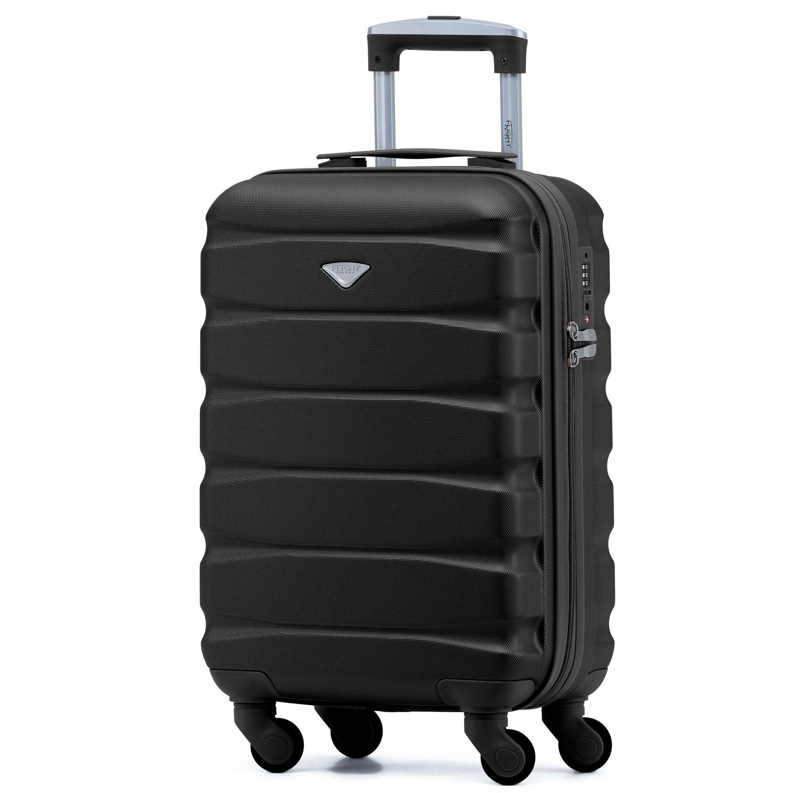 55x35x20cm Lightweight 4 Wheel Cabin Carry On Suitcase Overhead Case Approved For 100+ Airlines With Integrated Tsa Lock | 55 x 35 x 20cm | Black