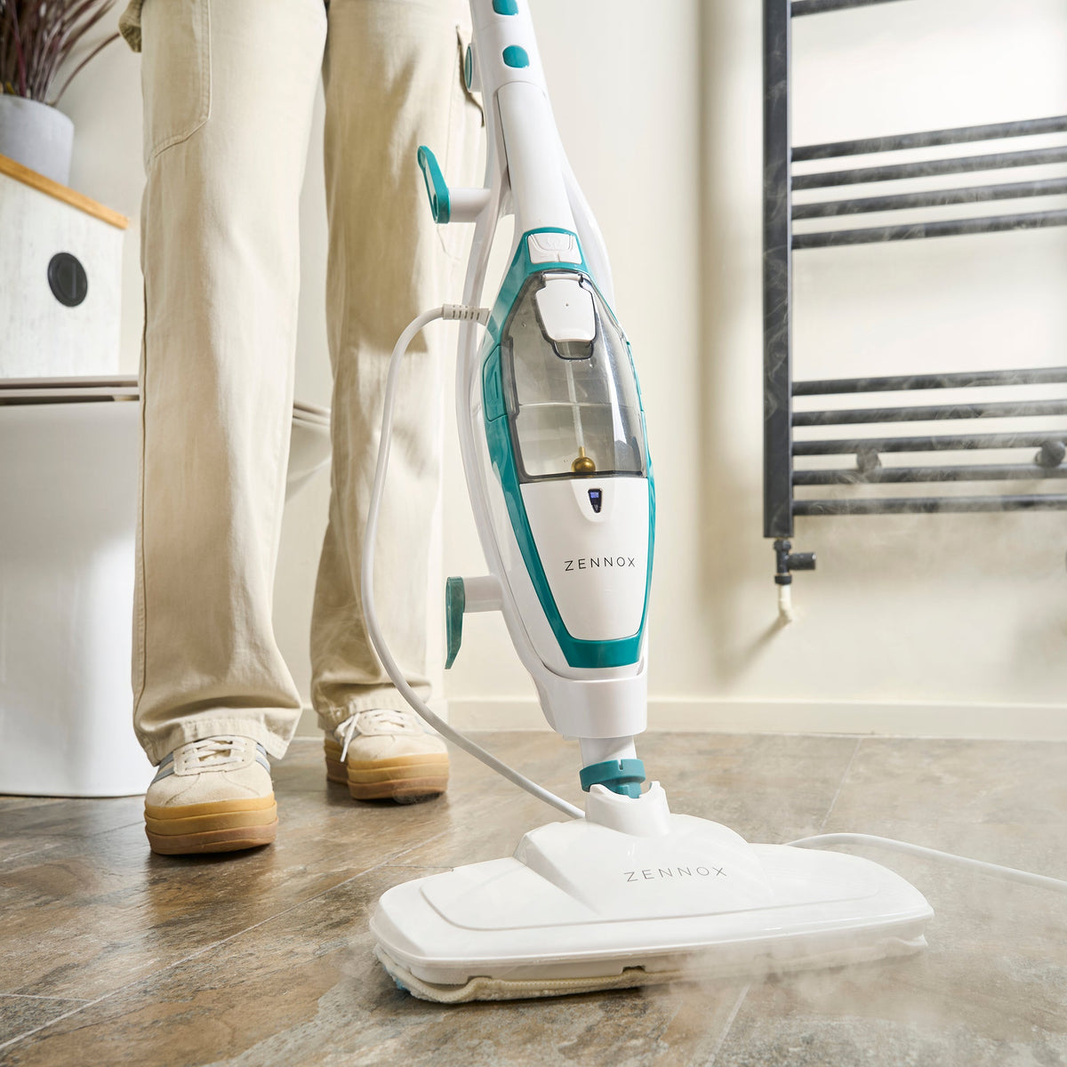 Multifunctional Steam Mop With Cleaning Pads | 3 Cleaning Pads | White