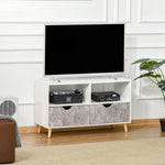 99cm Tv Stand Media Unit Cabinet W/ Shelves Drawers | One Size | Gray