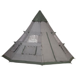6 Man Tent Metal Poles Water-resistant Walls Windows Door | Gray