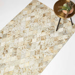 Geometric Leather Rug, 90 X 150 Cm | 150cm x 95cm | Grey