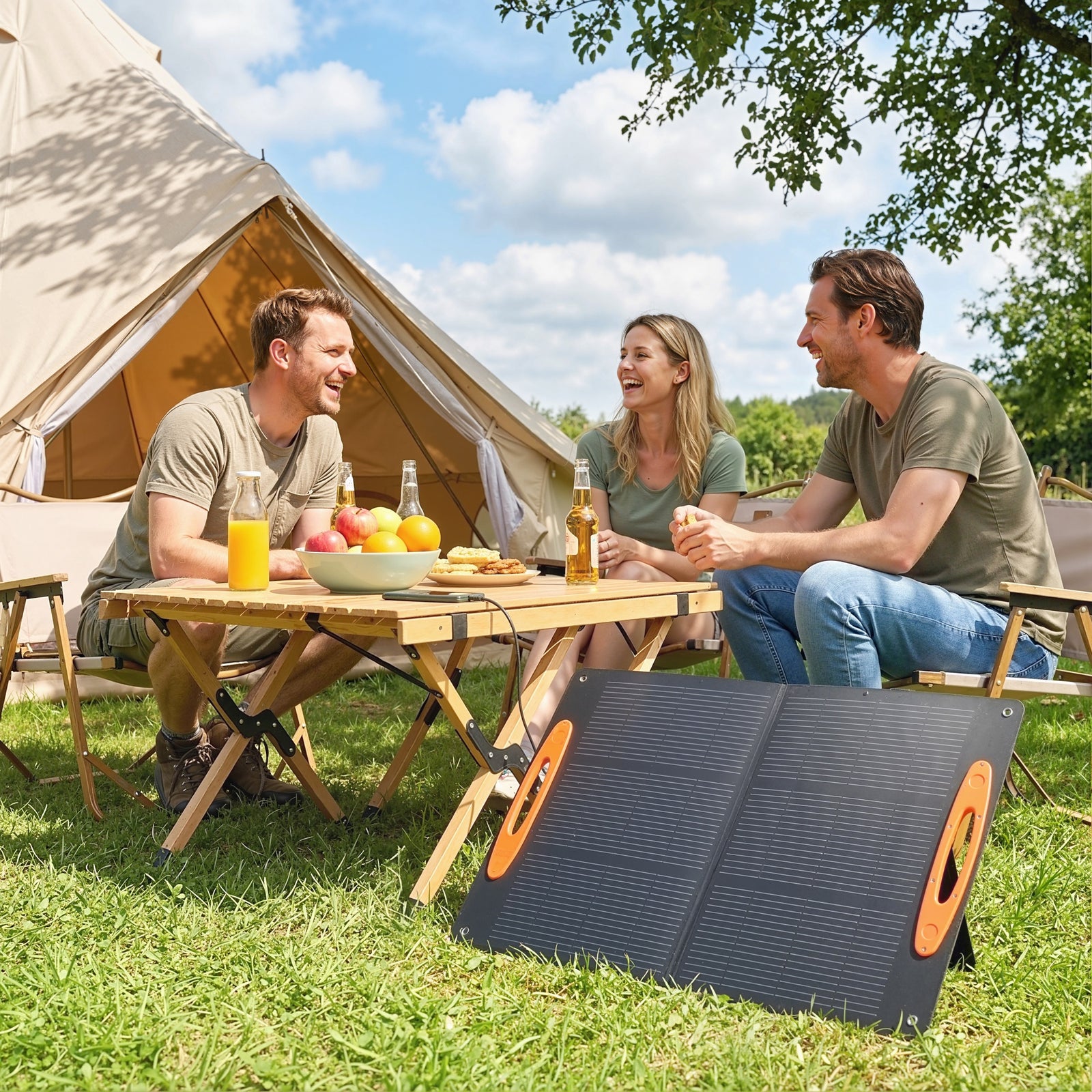100w Portable Solar Panel Charger Usb-a & Usb-c