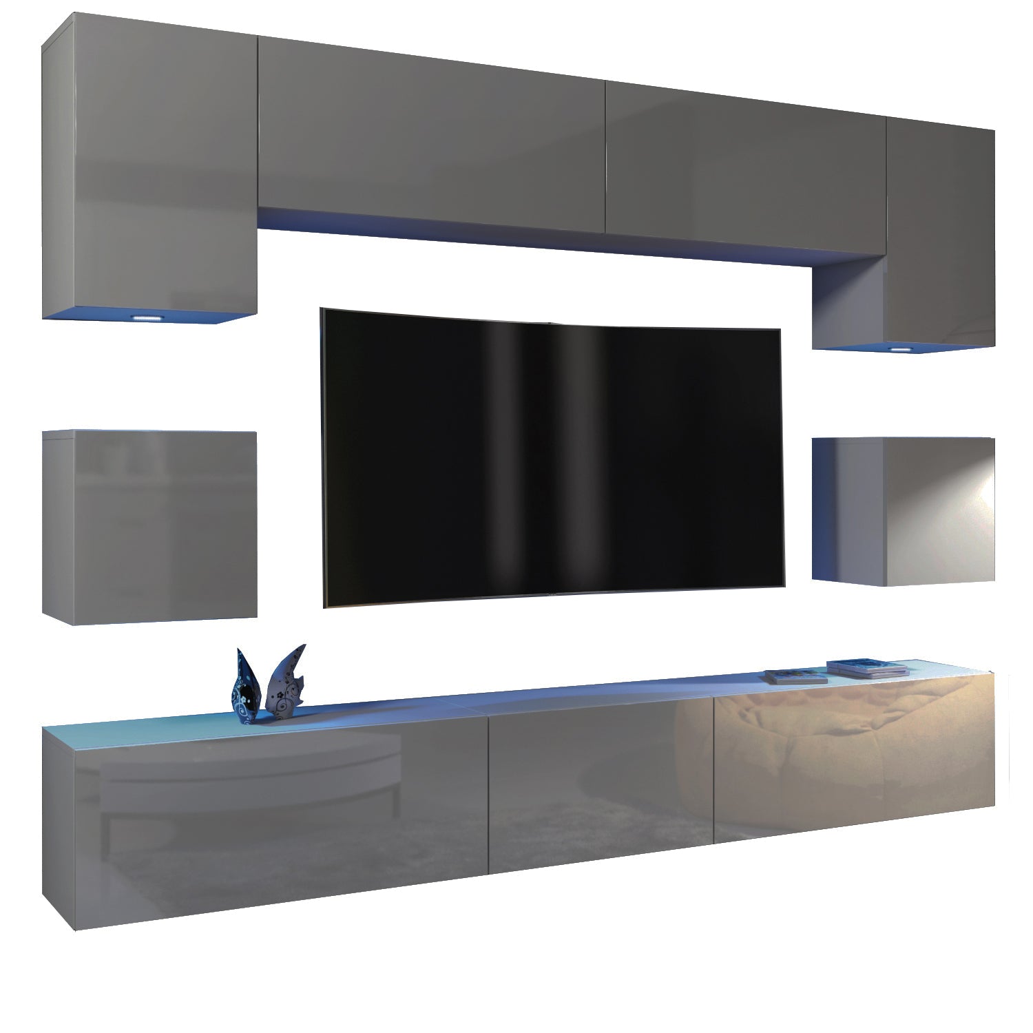 Panorama Wall Tv Unit | Dark Grey