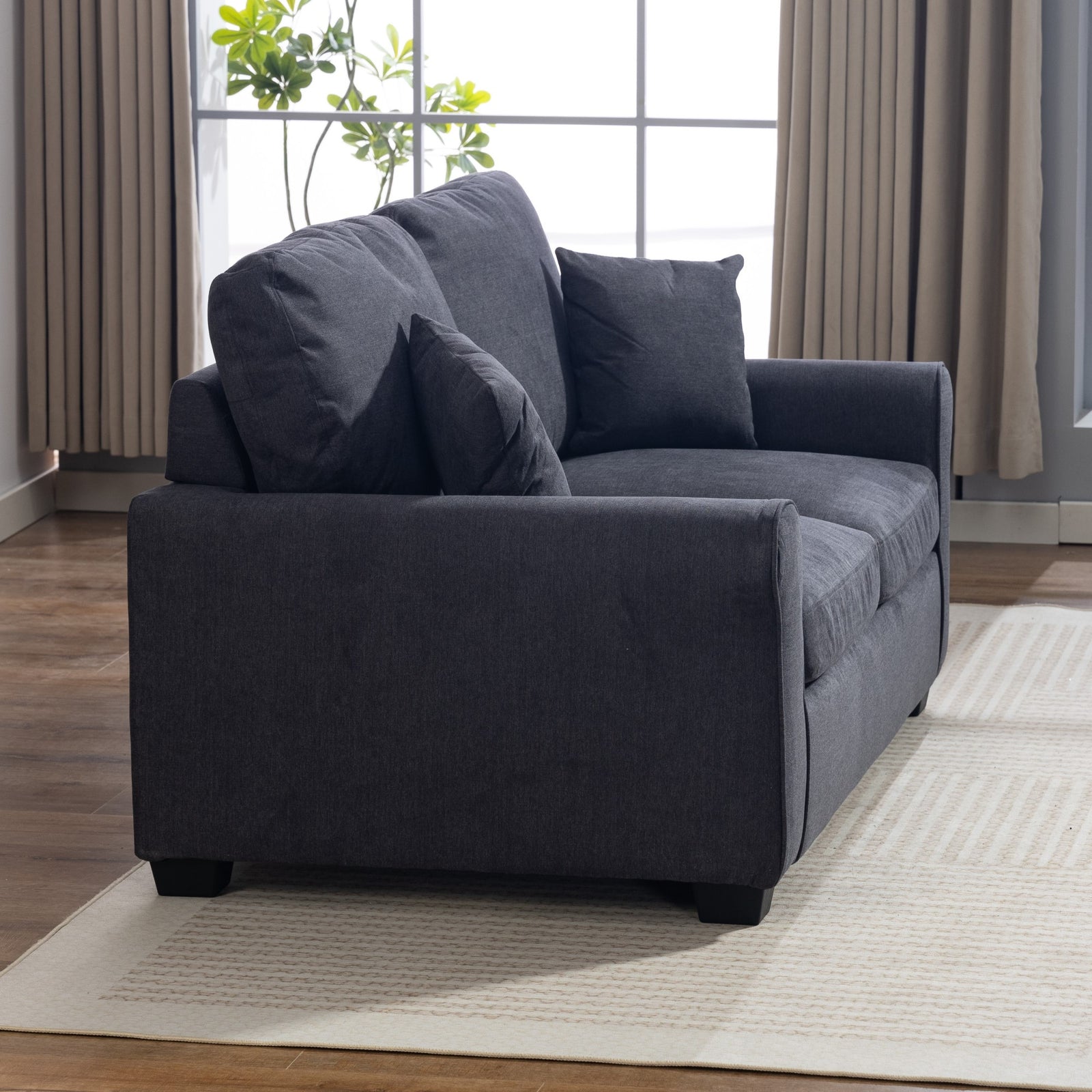 Lewiston Fabric Pull Out Sofabed | Charcoal Grey