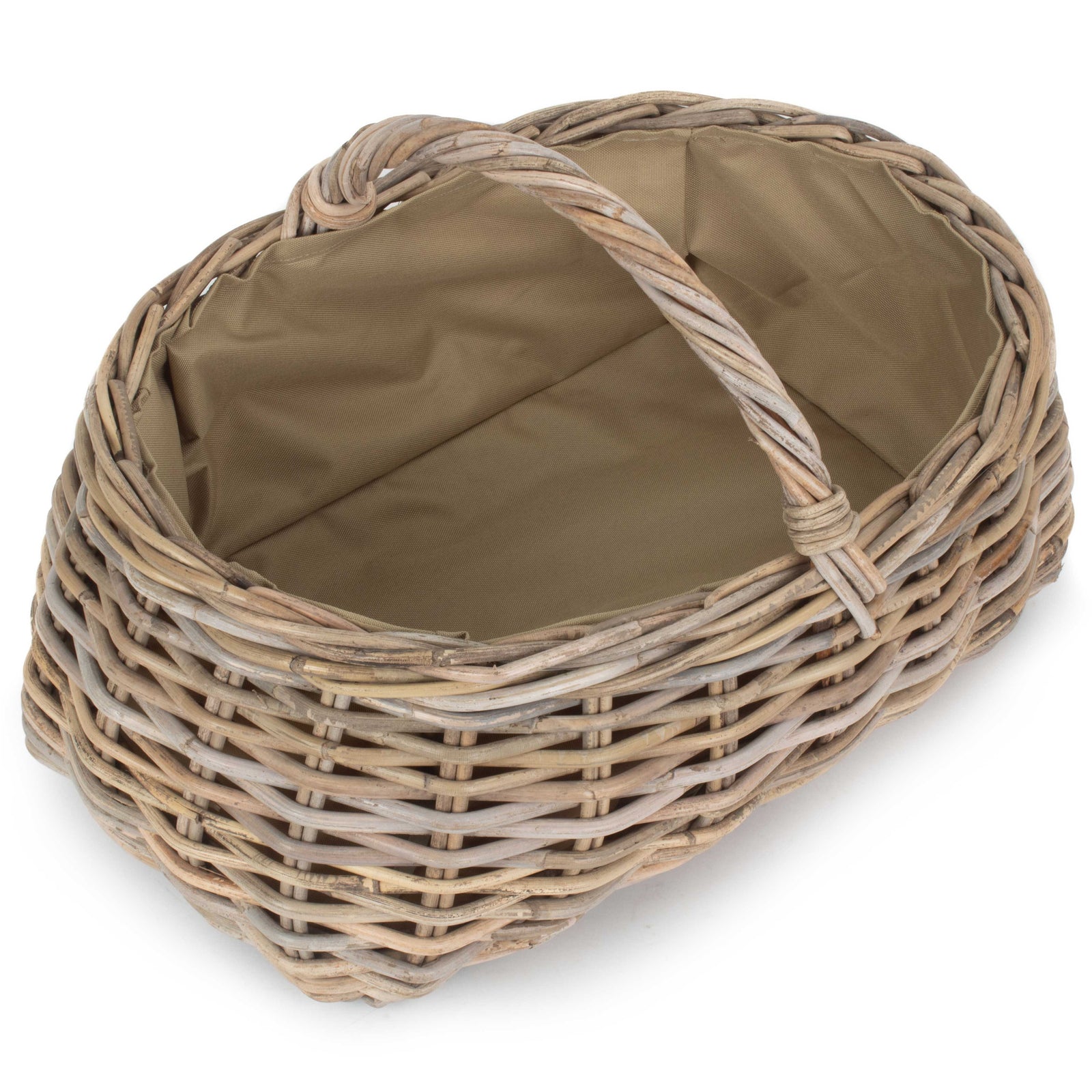 Grey Rattan Market Basket | Beige