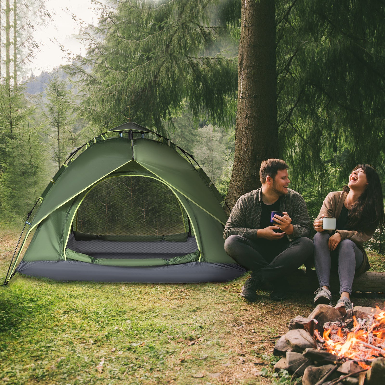 2 Man Pop Up Tent Camping Festival Hiking Travel Shelter