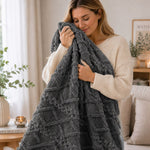 Textured Cable Throw Blanket – Soft Cosy Decorative Throw 150 X 200cm | 150cm x 200cm | Charcoal