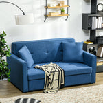 2 Seater Sofa Bed Convertible Bed Settee 2 Cushions Storage | One Size | Blue