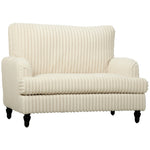 Velvet Single Sofa Armchair With Stripes | Cream