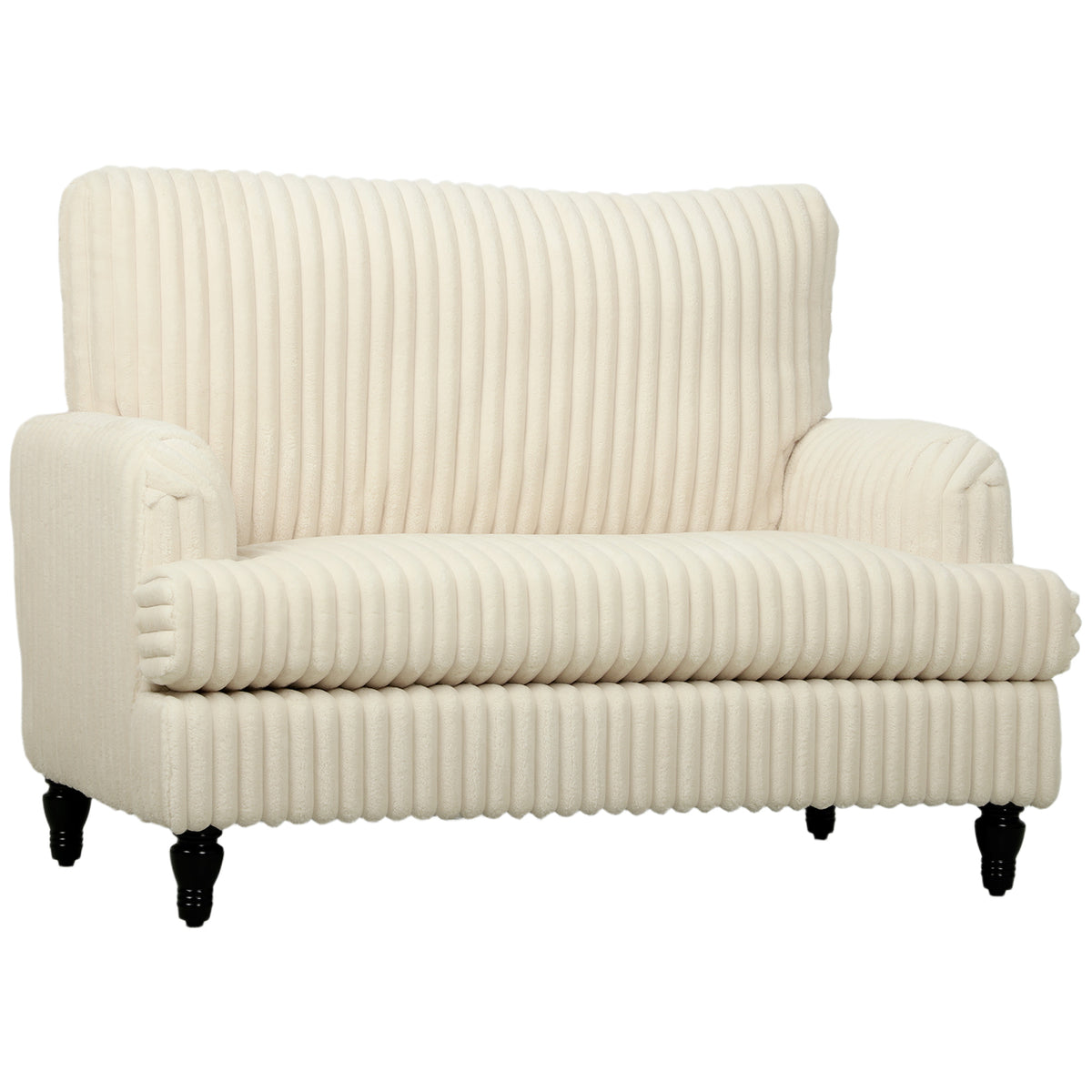 Velvet Single Sofa Armchair With Stripes | Cream