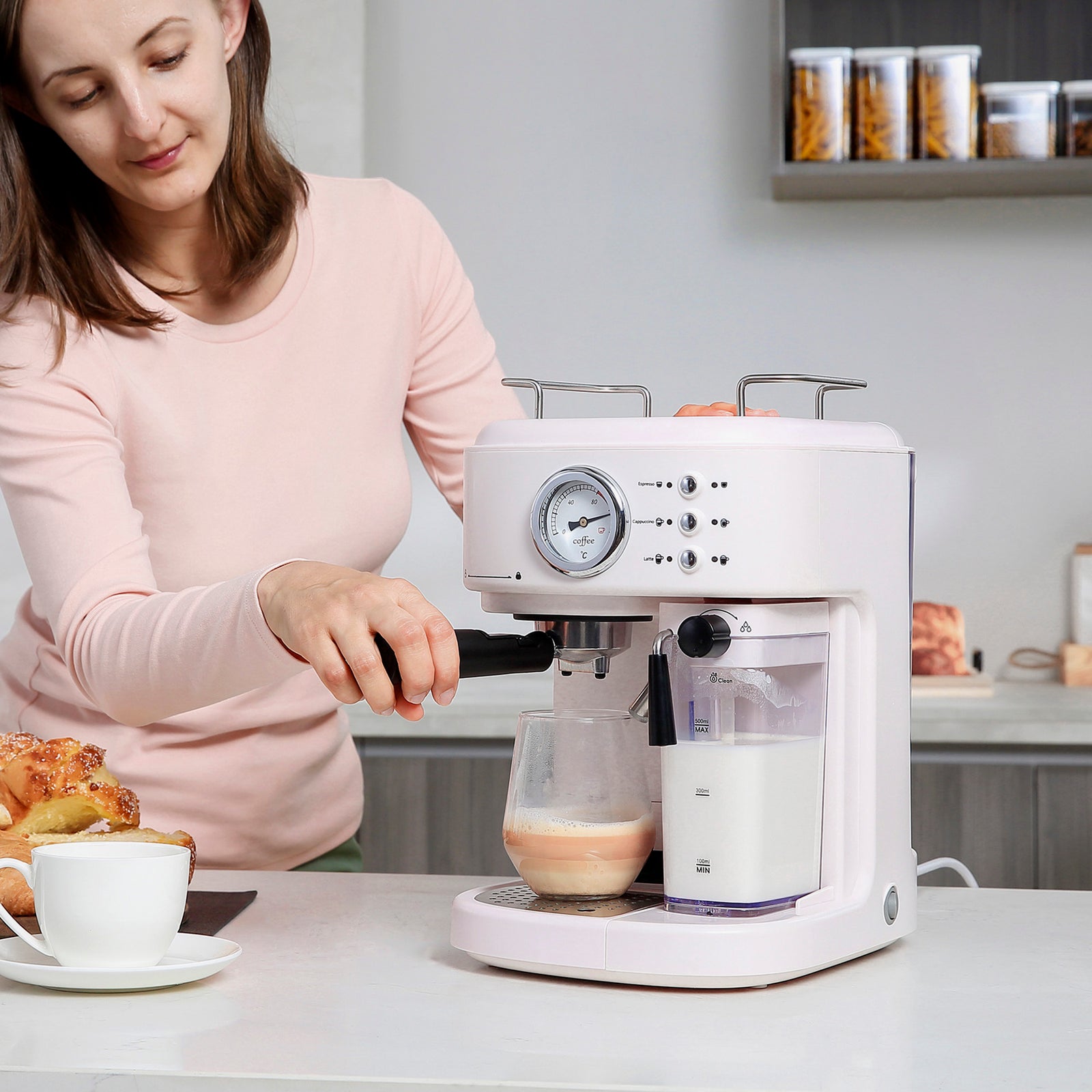 HOMCOM Automatic Coffee Machine Espresso And Cappuccino