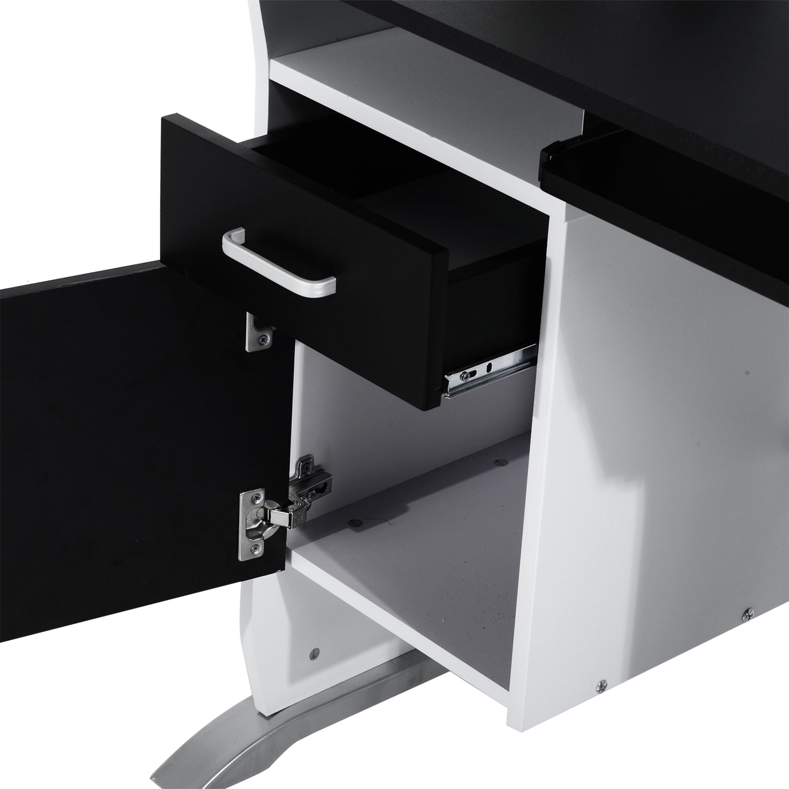 Computer Desk With Drawer, Wooden Workstation | Black