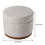 Modern Round Upholstered Storage Ottoman Stool