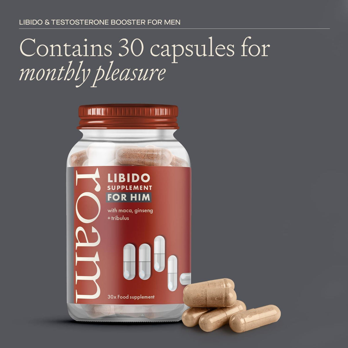 Roam Libido For Him Libm30 Performance Supplement Natural Vitality Boost | Set of 2