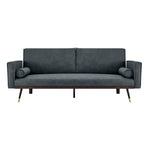 Faux Suede Click-clack Sofa Bed - 3 Seater | Grey