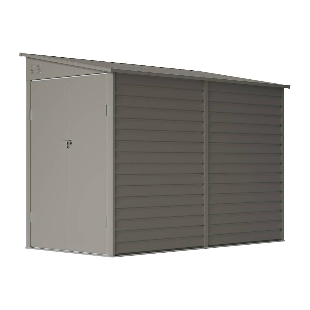4.6 X 9ft Outdoor Metal Storage Shed Garden Tool Shed With Double Doors, 2 Vents & 4 Hooks