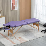 Wooden Folding Spa Beauty Massage Table W/ 2 Sections | One Size | Purple