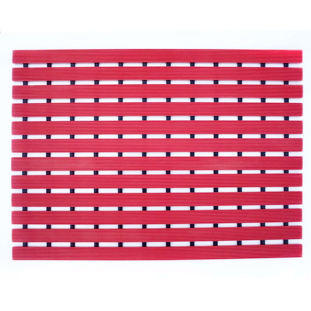 Non-slip Pvc Duckboard Shower Mat  - 61cm X 43cm | Red