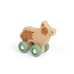 Wooden Farm Animal On Wheels (dog)