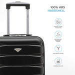 55x35x25cm Lightweight Suitcase - Cabin Carry On - Hard Shell - 4 Wheels Overhead Luggage | Cabin | Black