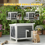Outdoor Cat House Insulated Wooden Feral Cat Shelter W/ Openable Roof