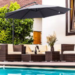 3(m) Cantilever Parasol Banana Umbrella w/ Crank, Cross Base | Grey
