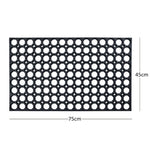 Rubber Ring Entrance Doormat | 75cm x 44cm | Black