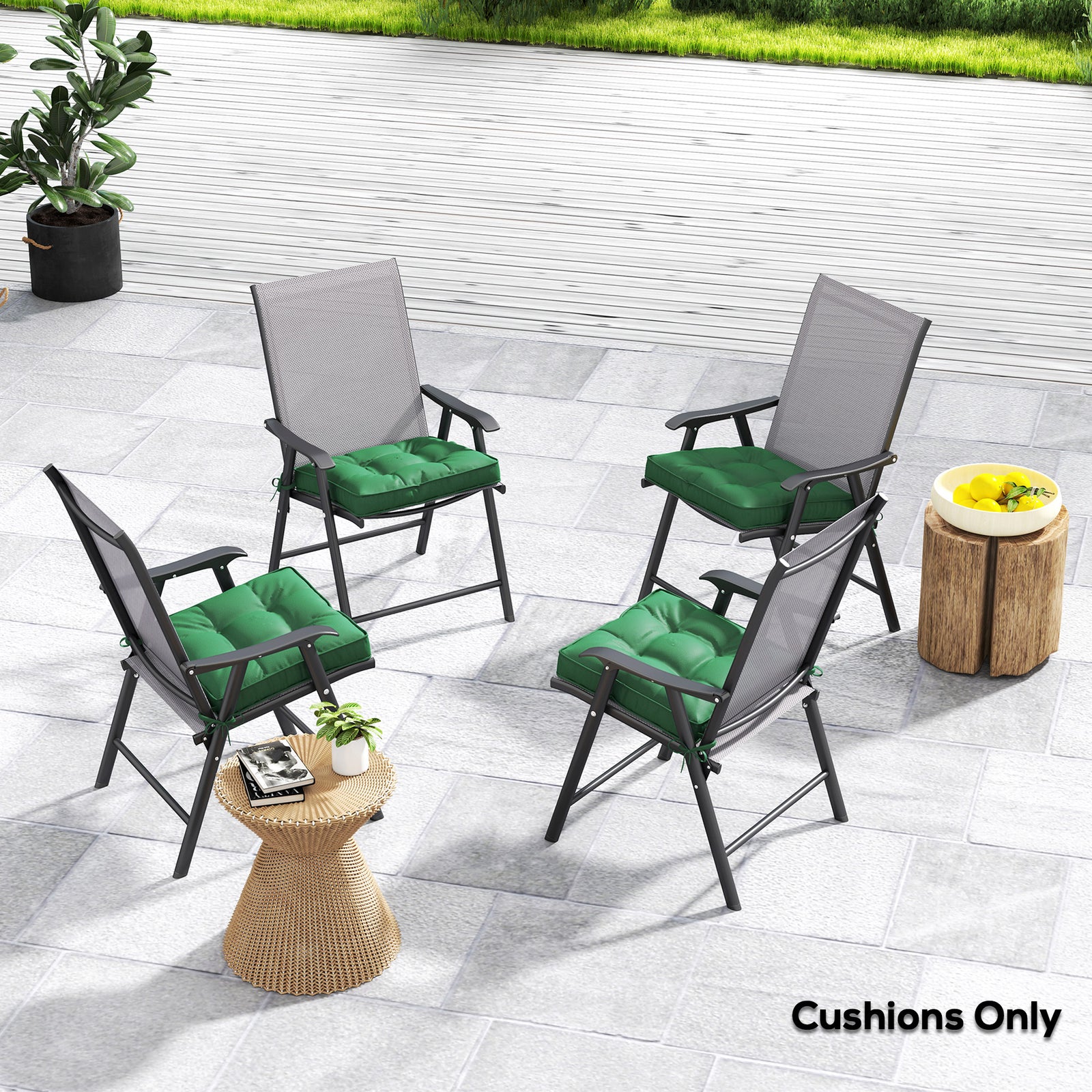 42 X 42cm Replacement Garden Seat Cushion Pad W/ Ties