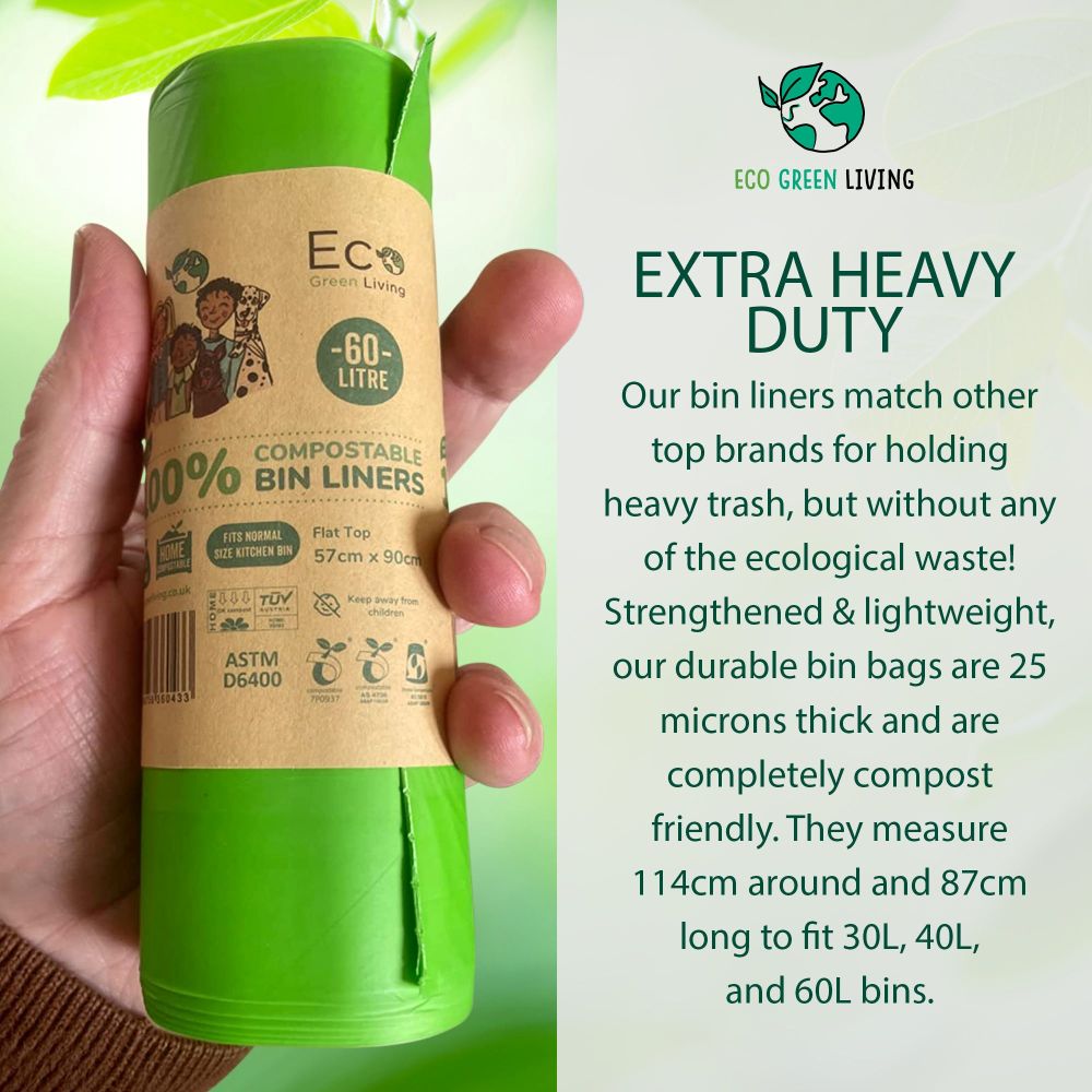 60l Compostable Waste Bags | Set of 1 | Green
