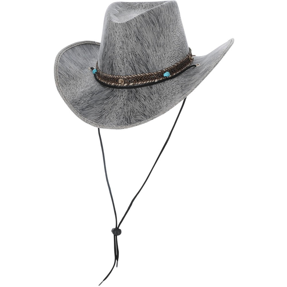 Grey Western Distressed Cowboy Hat