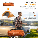 Camping Tent Dome Tent With Removable Rainfly For 1-2 Man | Orange