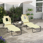 Set Of 2 Sun Lounger Recliner Chairs | Set of 2 | Beige
