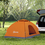 Outsunny Camping Tent For 2 Person Dome Tent W/ Storage Pocket