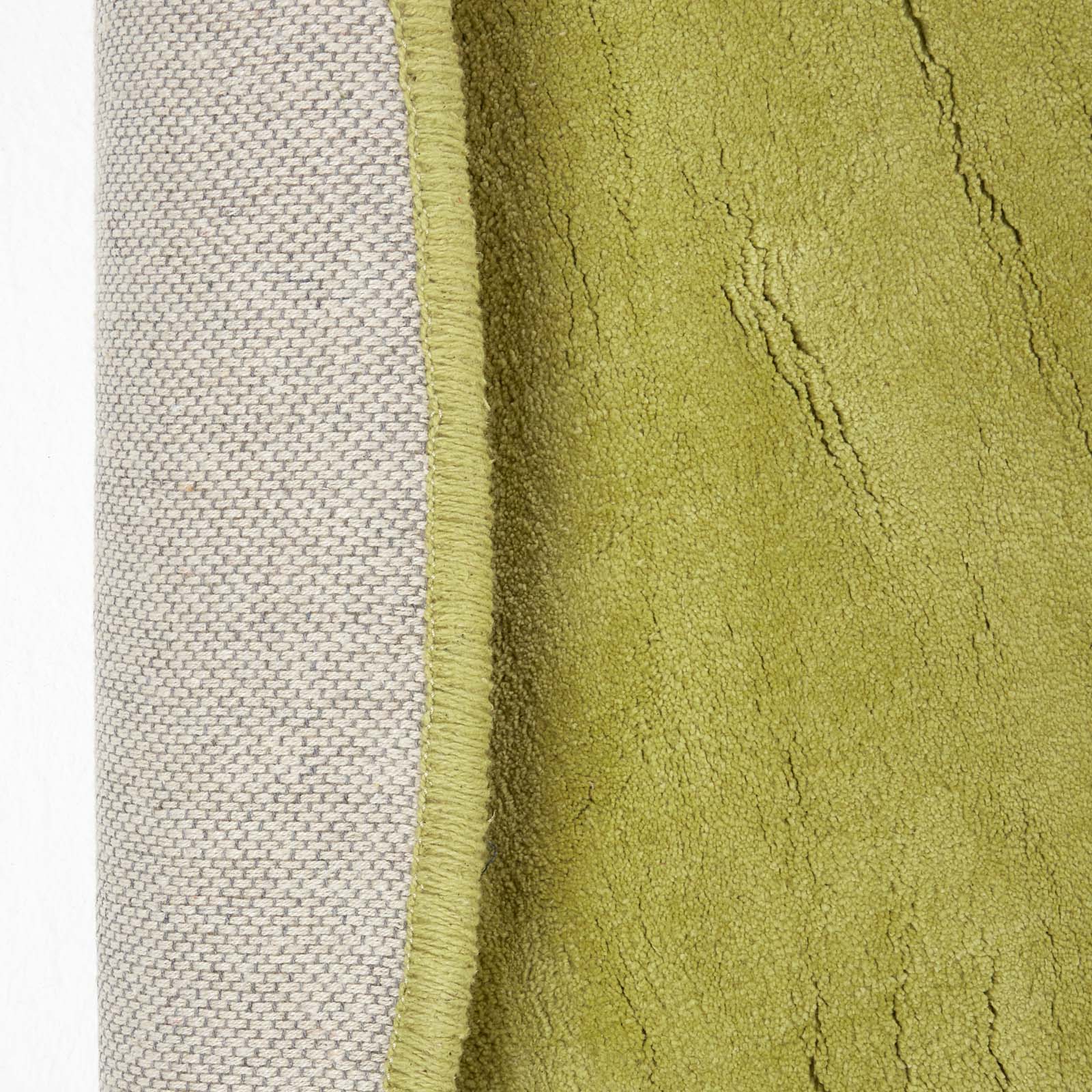 Hand Tufted Plain Cotton Large Round Rug | 70cm x 70cm | Green
