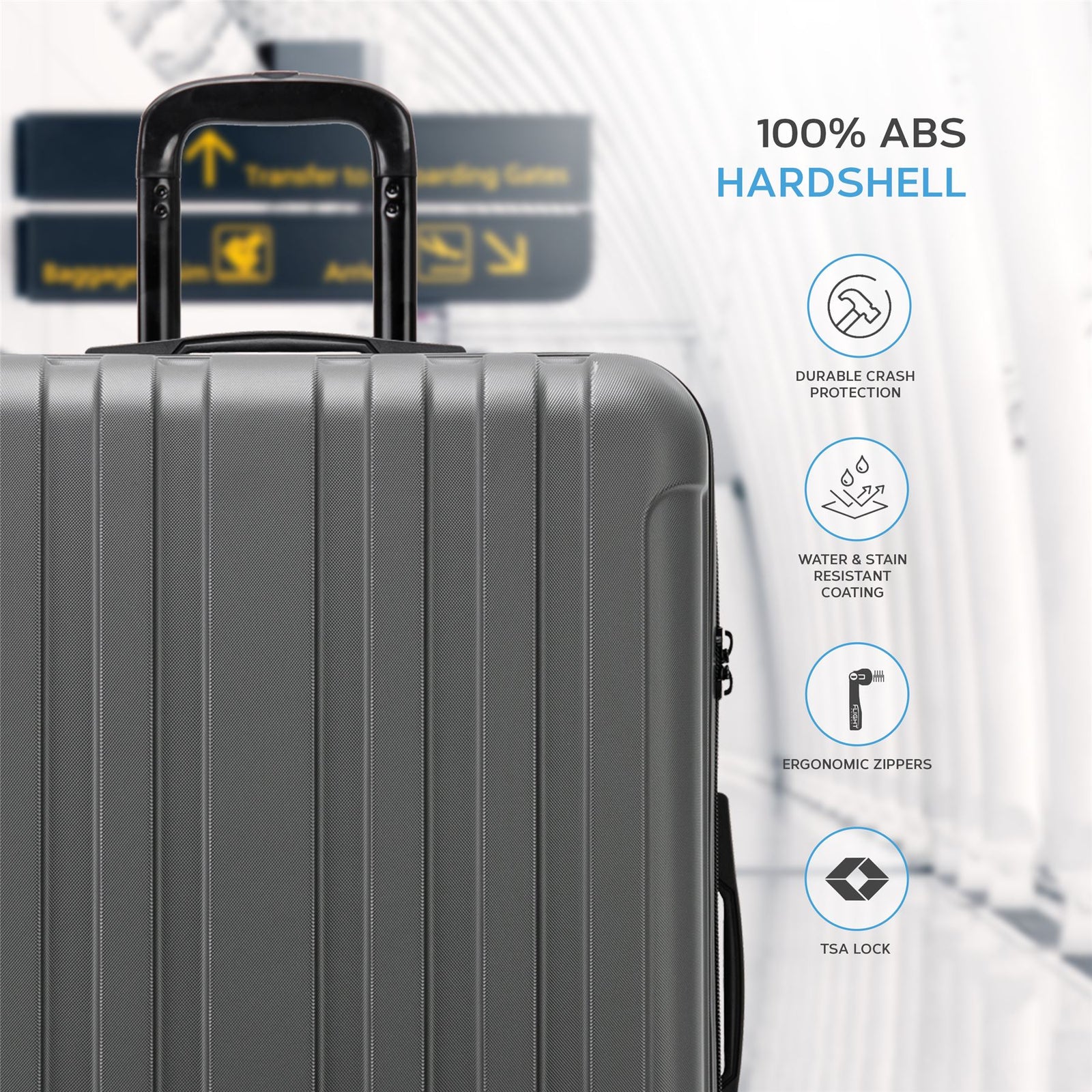 Large 30" Hard Shell Check In Suitcase 8 Spinner Wheels Hold Luggage | Large | Anthracite