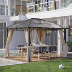 3.6x3metre Hardtop Gazebo Garden Pavilion With Pc Roof