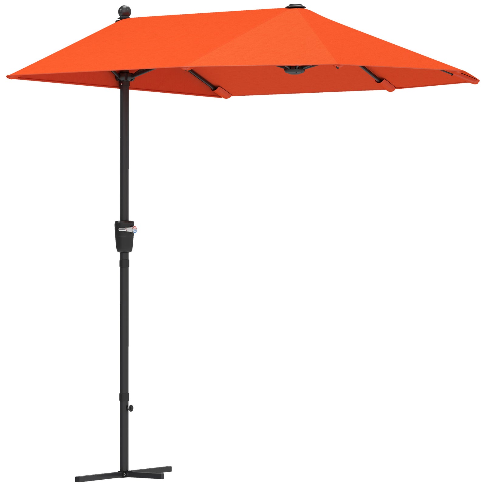 2m Half Garden Parasol Market Umbrella W/ Crank Handle, Base