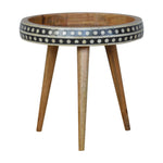 Solid Mango Wood Small Dotted End Table