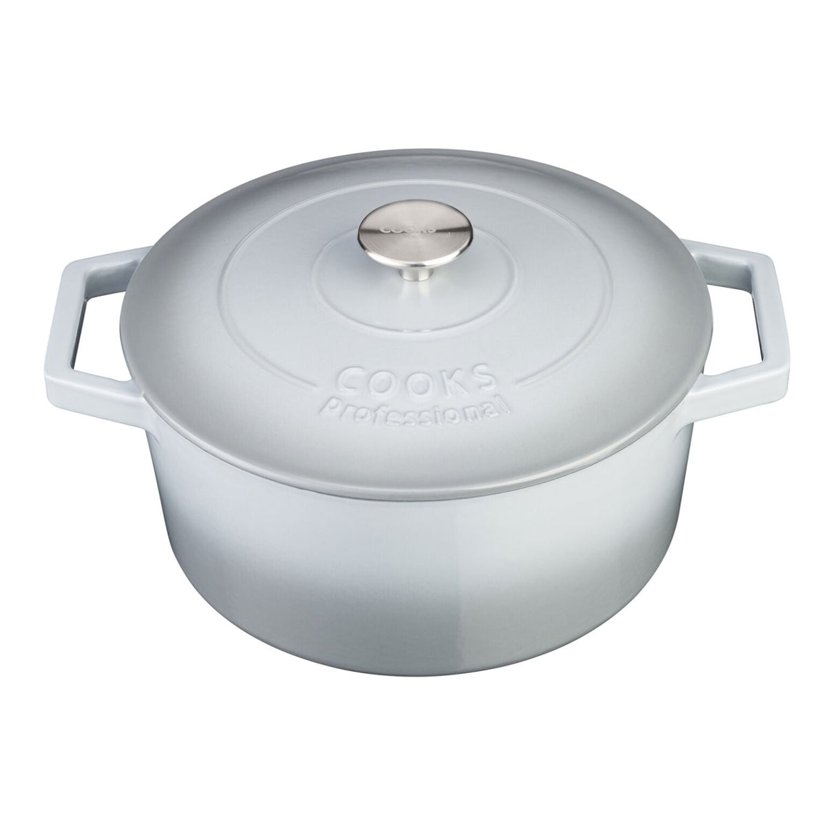 Cast Iron Casserole Dish 26cm Oven Proof Pan & Lid | 26cm | Gray