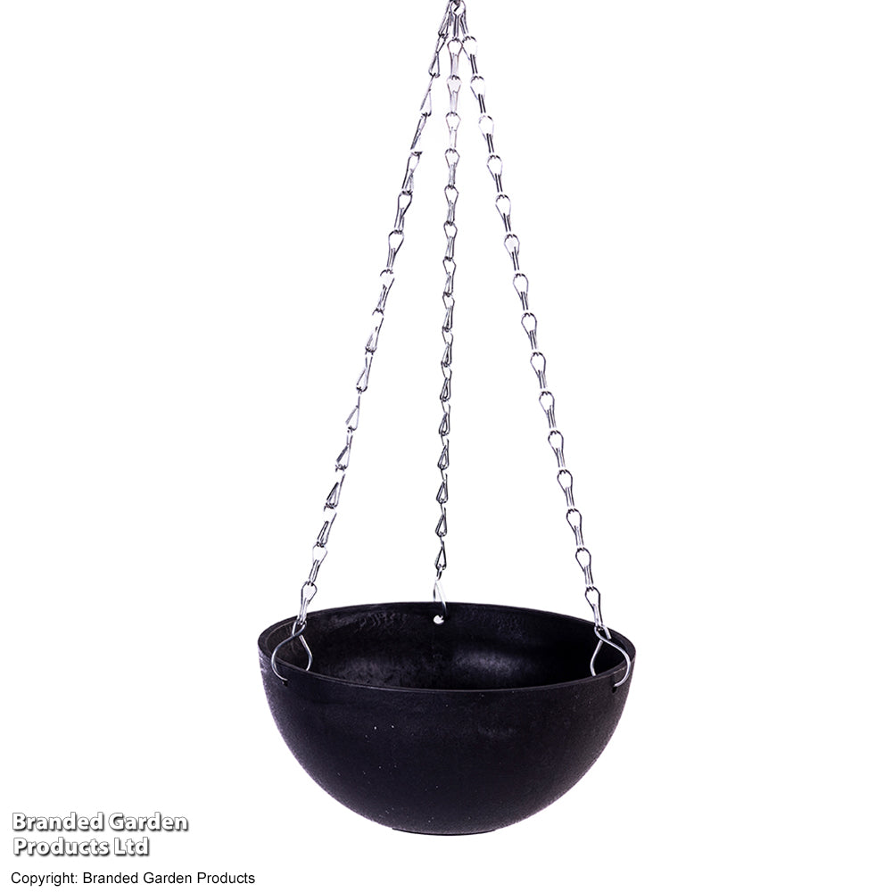 Stone Effect 25cm Hanging Basket Marble Charcoal | Set of 1 | Charcoal Grey