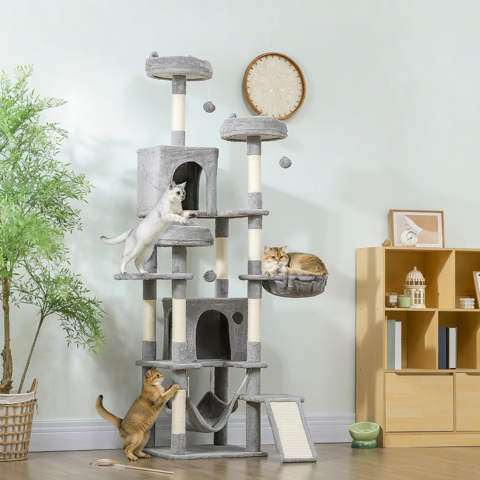 PawHut Cat Tree, 192 Cm Multi-level Cat Tower For Indoor Kittens