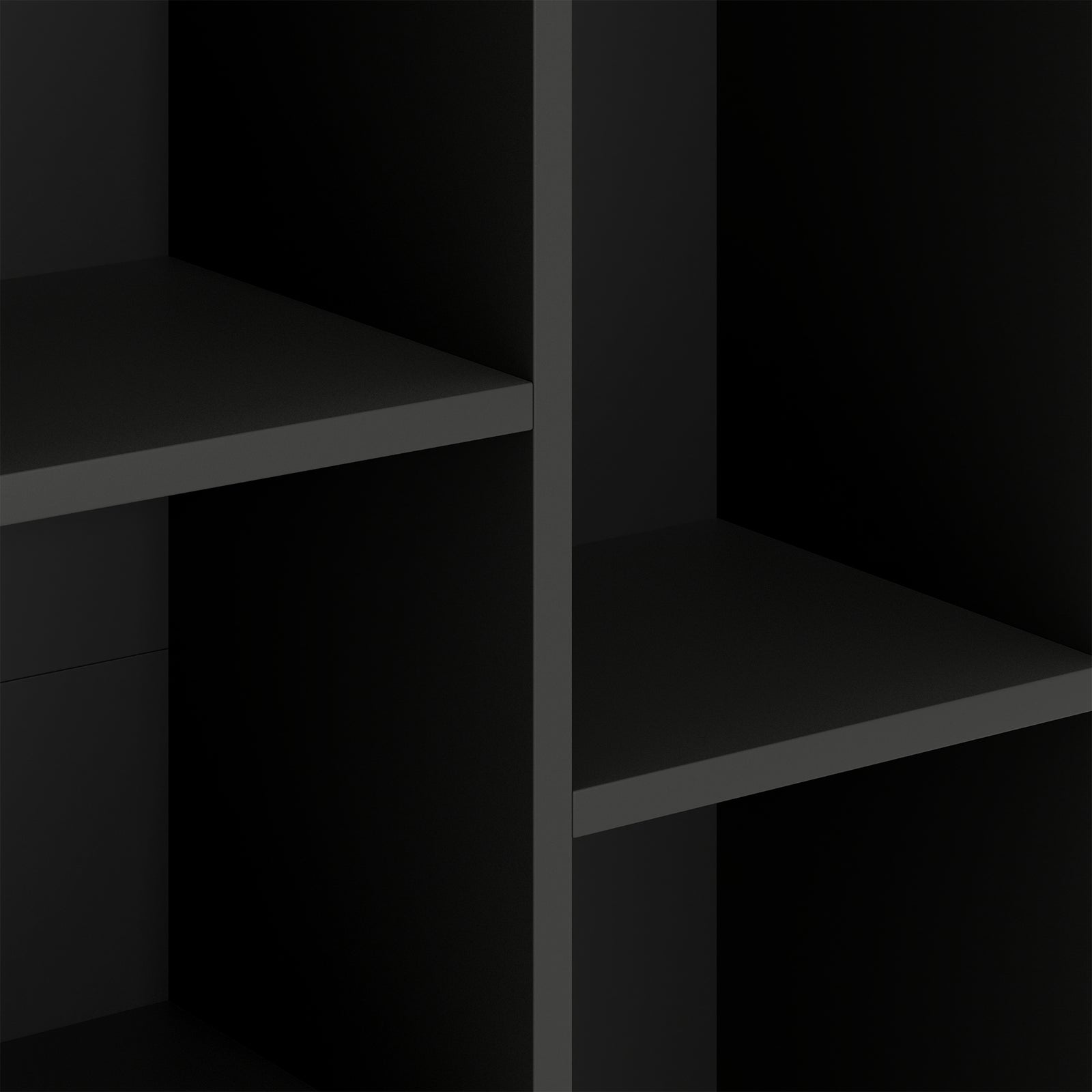 2-tier Bookshelf With 5 Open Storage Compartments | One Size | Black
