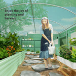 6x3x2m Polytunnel Greenhouse, Roll-up Doors, Green