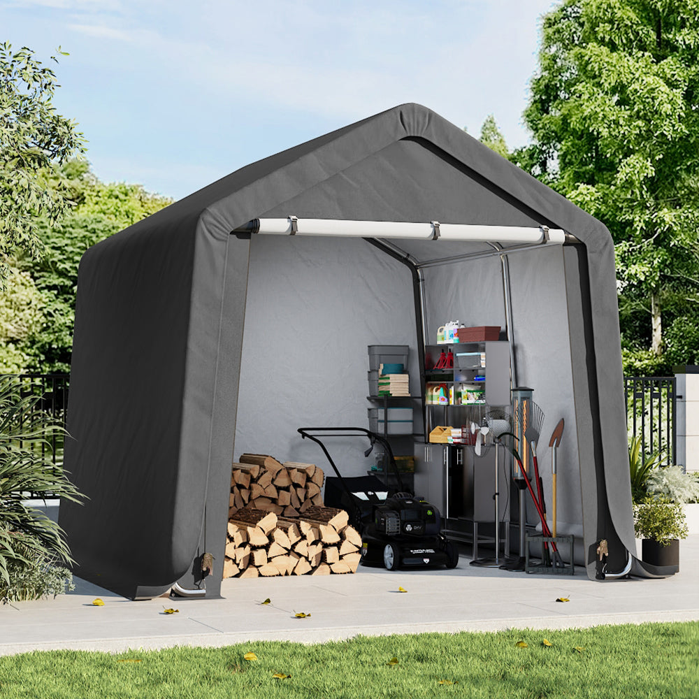 8x8ft Galvanized Tube Storage Shed