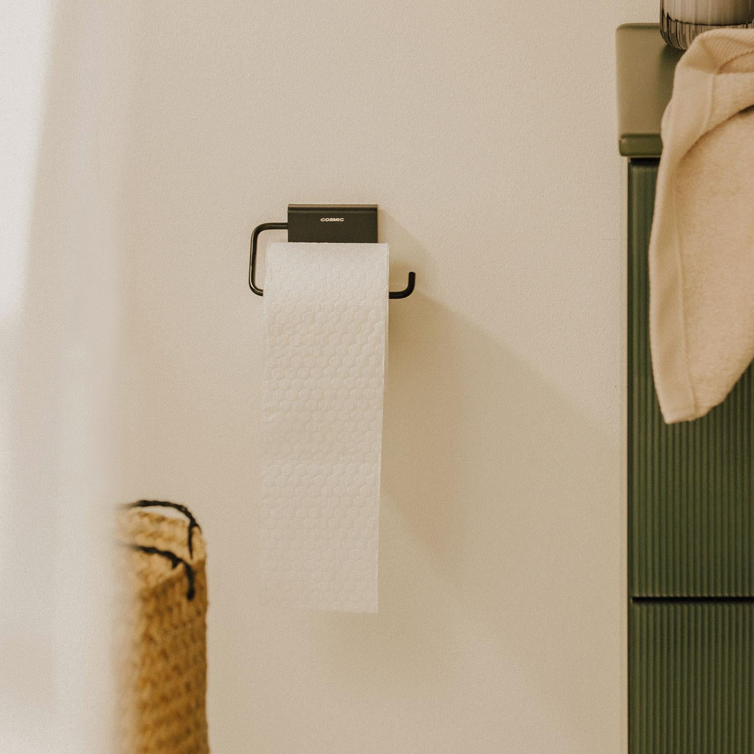 Toilet Roll Holder, Screw-in Or Self-adhesive, Matt Black Next Collection