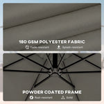 3 M Garden Cantilever Parasol With Cover, Rotation | Grey